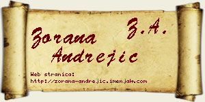 Zorana Andrejić vizit kartica
